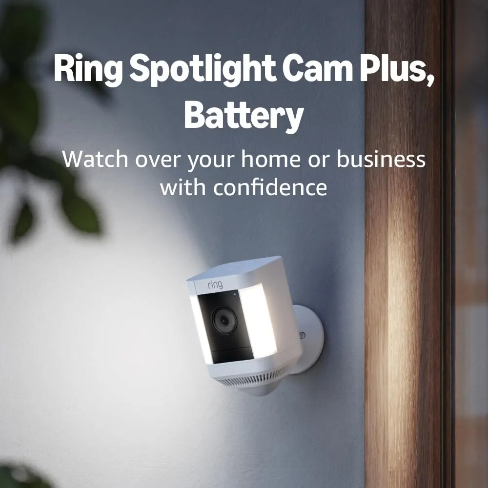 ring spotlight cam plus – wireless security camera with color night vision & siren (2022)