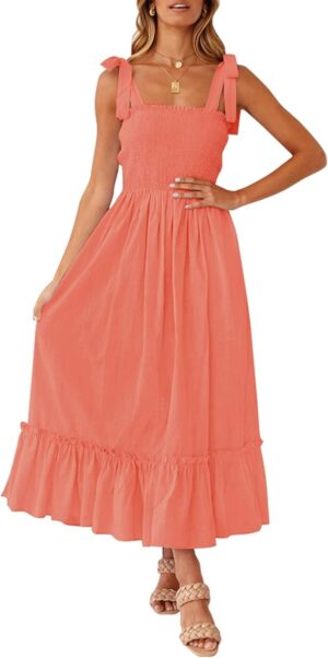 ZESICA Women's floral spaghetti strap A-line maxi dress, perfect for summer fashion in the United Kingdom