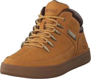 Timberland Men's Davis Square Hiker Sneakers featuring premium nubuck leather, eco-friendly lining, and durable rubber sole, designed for style and comfort in the United Kingdom