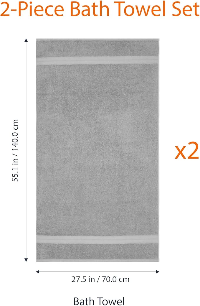 Amazon Basics Cotton Bath Towels 2-Pack UK - Image 2