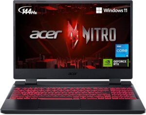 Acer Nitro 5 gaming laptop with 15.6-inch 144Hz display and RTX 3050 graphics for UK gamers