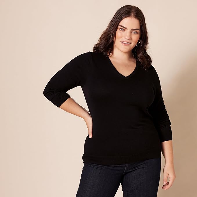 Amazon Essentials Lightweight V-Neck Jumper UK - Image 2
