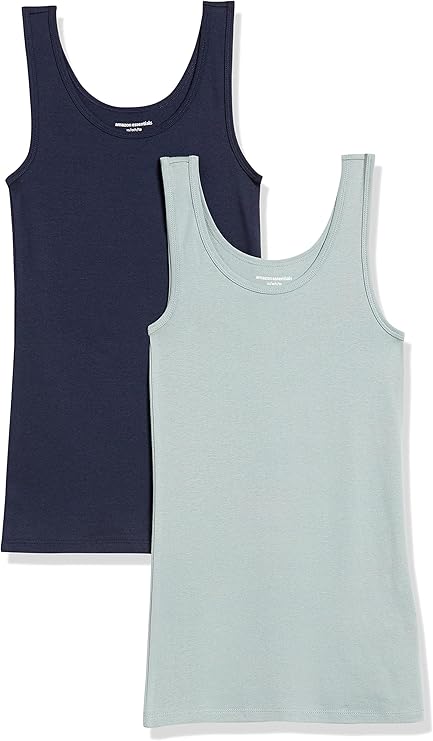 Women's slim-fit vest by Amazon Essentials, pack of 2 tank tops designed for comfort and style in the United Kingdom