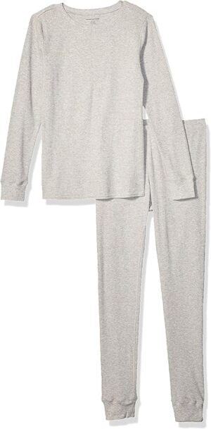 Amazon Essentials Women's Waffle Snug Fit 2-Piece Pyjama Set in soft cotton-polyester blend – slim-fit, cozy sleepwear for women in the United Kingdom