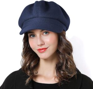 Women’s wool beret newsboy hat by Sumolux – classic winter cap designed for style and warmth in the United Kingdom.