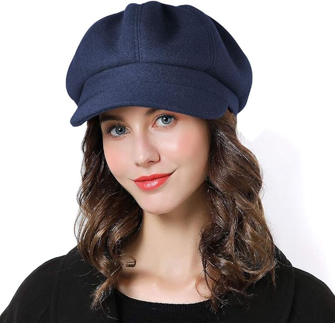 Women’s wool beret newsboy hat by Sumolux – classic winter cap designed for style and warmth in the United Kingdom.