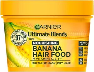 Garnier Ultimate Blends Banana Hair Food Mask 400ml – Nourishing Vegan Hair Treatment for Dry and Frizzy Hair in the United Kingdom