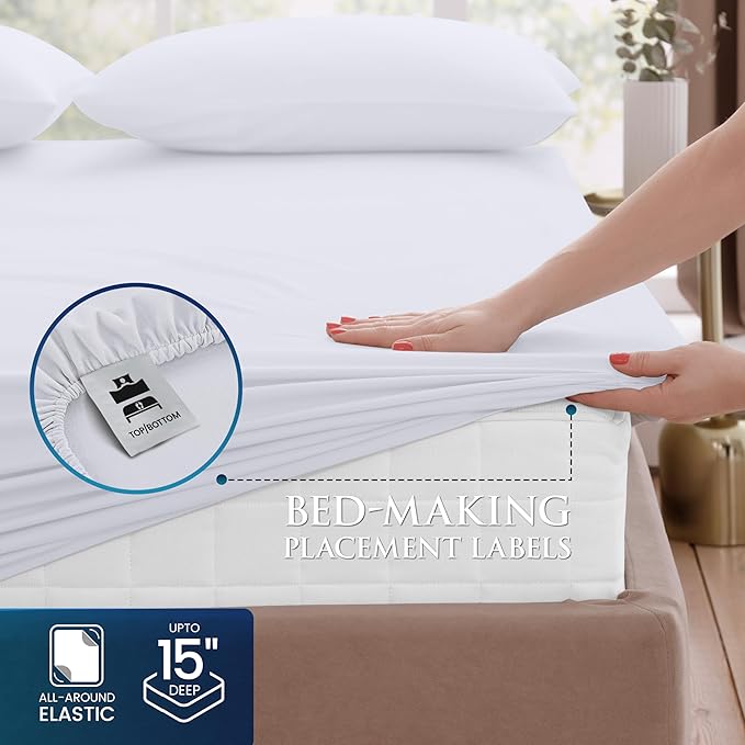 Luxury white Queen microfibre sheet set by Utopia Bedding, designed for the best comfort and quality in the United Kingdom.
