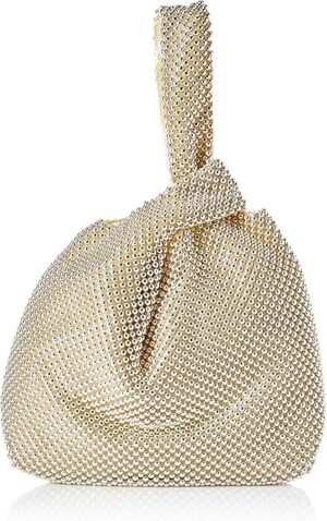 Jessica McClintock Women's Logan Ball Mesh Evening Pouch – sparkling wristlet and evening bag for women in the United Kingdom