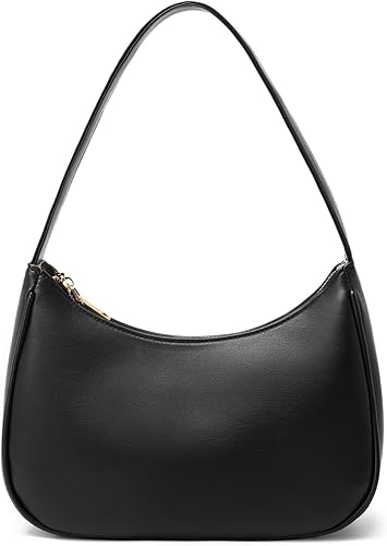 Front view of women’s mini hobo shoulder bag made from PU leather with zip closure | Cute everyday handbag UK