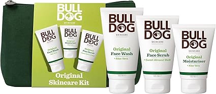Bulldog original men’s skincare gift set including face wash, face scrub and moisturiser | Men’s grooming gift UK