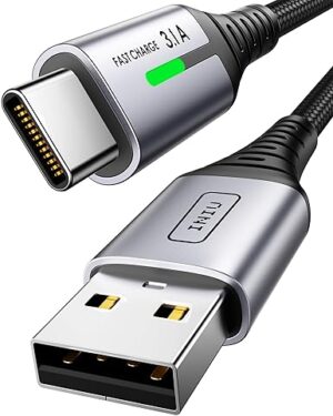 INIU 2m USB-C fast charging cable with braided design for phones and laptops in the United Kingdom
